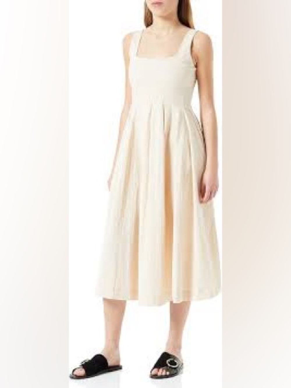 Sisley A-Line Midi Dress Creamy White 6 Beige
